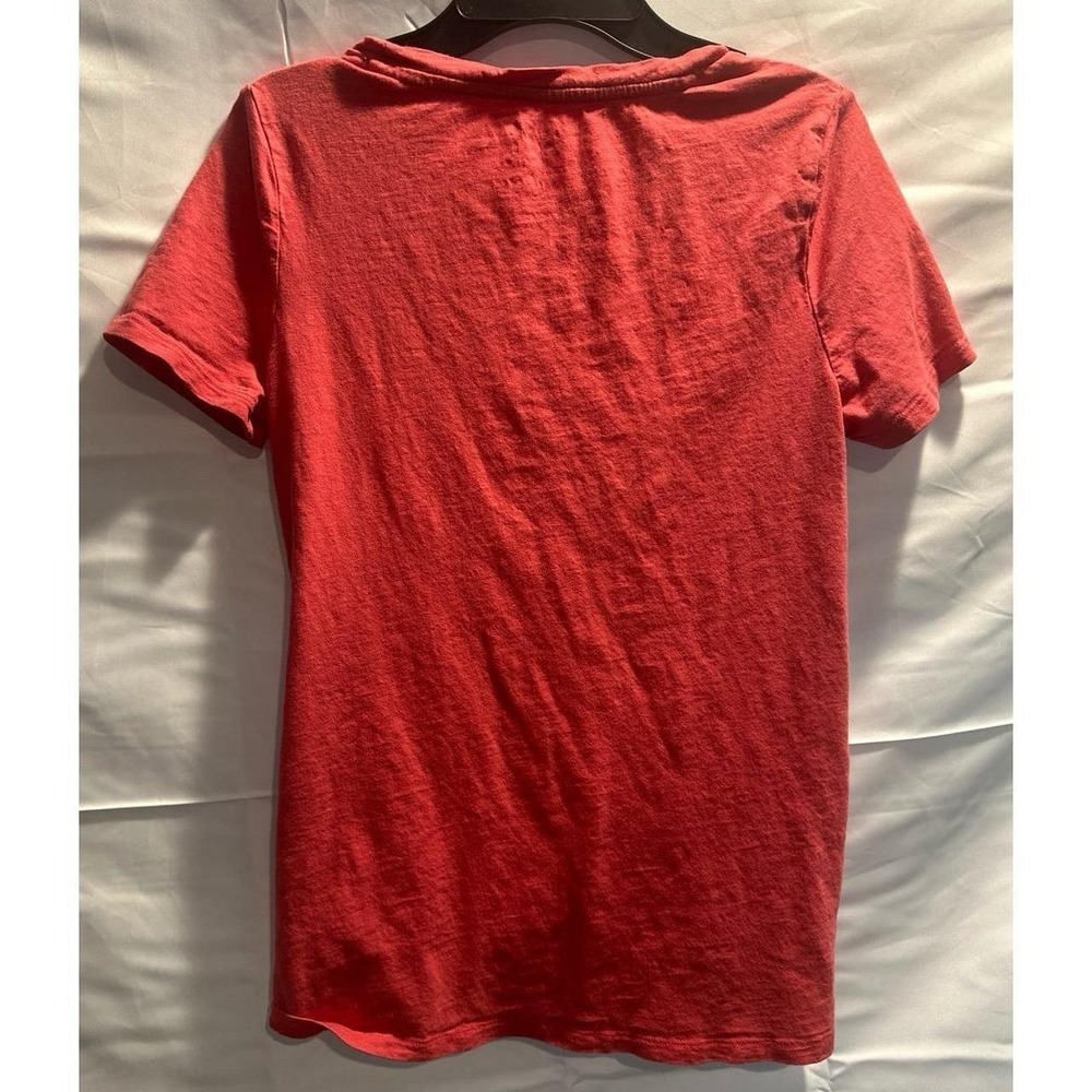 24/7 by Maurices Women Pink Short Sleeve Knot Front Slub Knit Tee Shirt Small - Picture 4 of 4